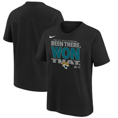 Jacksonville Jaguars Youth 2025 AFC South Division Champions Locker Room Trophy Collection T-Shirt Black | Nike for Sale
