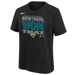 Jacksonville Jaguars Youth 2025 AFC South Division Champions Locker Room Trophy Collection T-Shirt Black | Nike for Sale