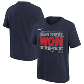 New England Patriots Youth 2025 AFC East Division Champions Locker Room Trophy Collection T-Shirt Navy | Nike for Sale