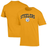 Pittsburgh Steelers Champion Arch Over Logo T-Shirt Gold | NFL