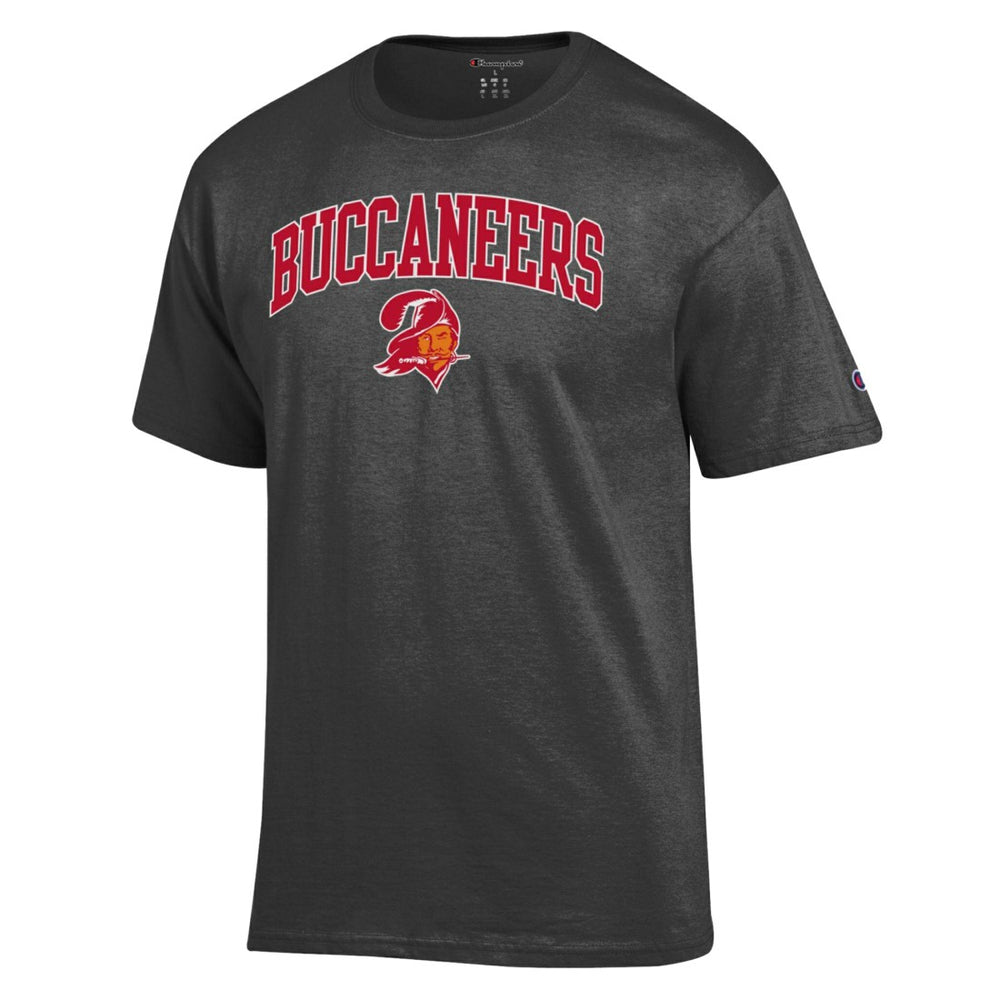 Tampa Bay Buccaneers Champion Arch Over Logo T-Shirt Heather Charcoal | NFL