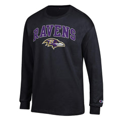 Baltimore Ravens Champion Arch Over Logo Long Sleeve T-Shirt Black | NFL