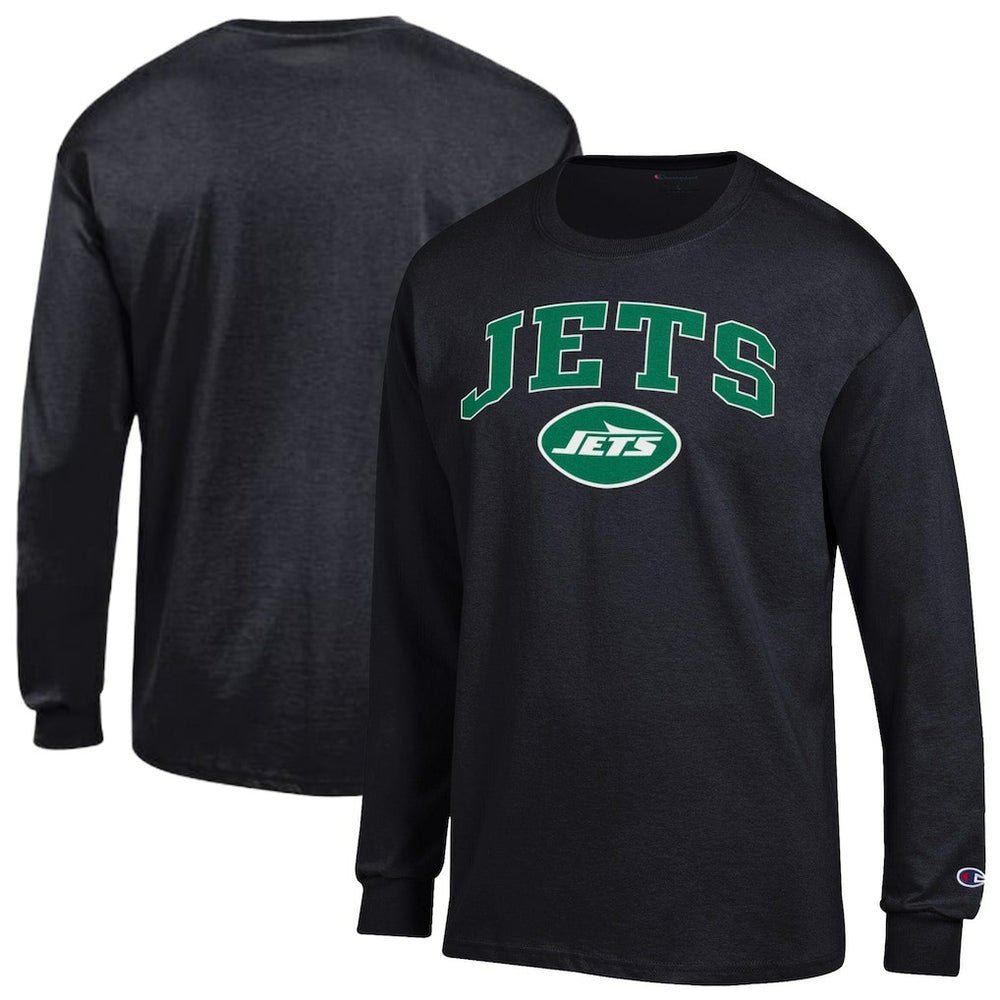 New York Jets Champion Arch Over Logo Long Sleeve T-Shirt Black | NFL