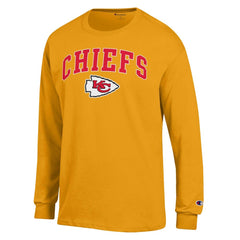 Kansas City Chiefs Champion Arch Over Logo Long Sleeve T-Shirt Gold | NFL