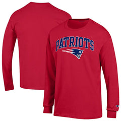 New England Patriots Champion Arch Over Logo Long Sleeve T-Shirt Red | NFL