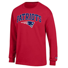 New England Patriots Champion Arch Over Logo Long Sleeve T-Shirt Red | NFL