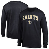 New Orleans Saints Champion Arch Over Logo Long Sleeve T-Shirt Black | NFL