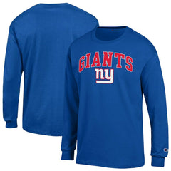 New York Giants Champion Arch Over Logo Long Sleeve T-Shirt Royal | NFL