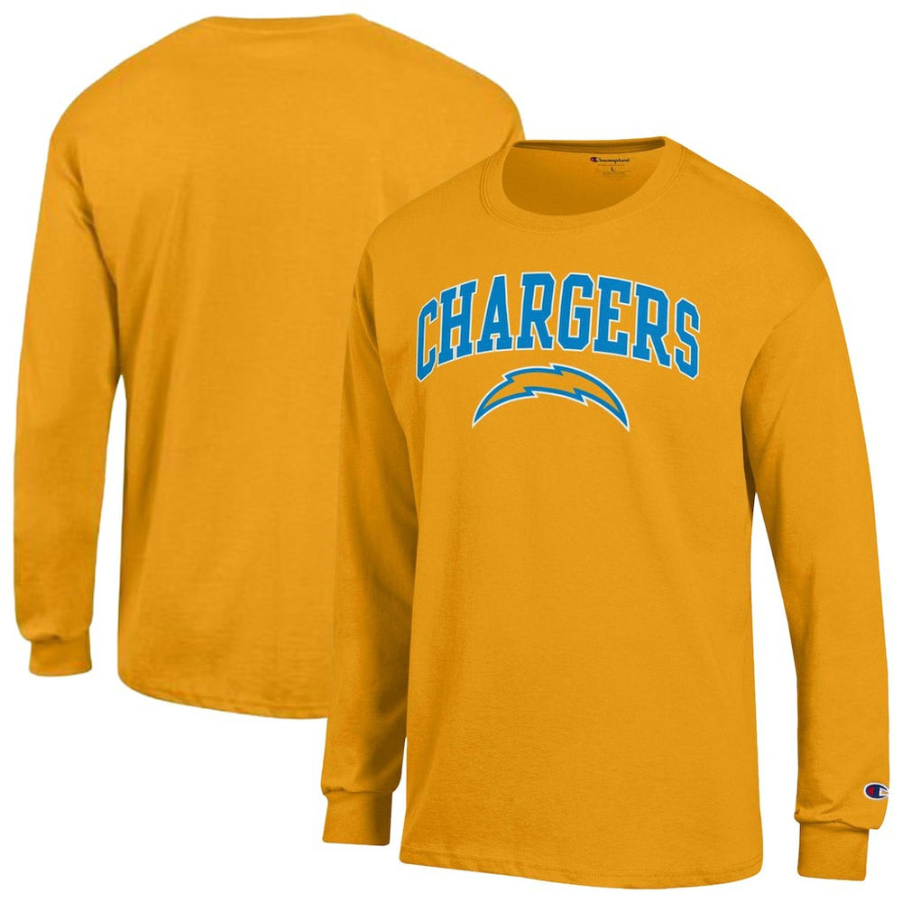 Los Angeles Chargers Champion Arch Over Logo Long Sleeve T-Shirt Gold | NFL