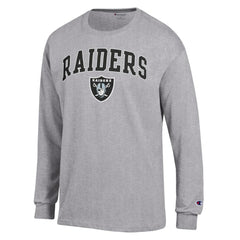 Las Vegas Raiders Champion Arch Over Logo Long Sleeve T-Shirt Gray | NFL