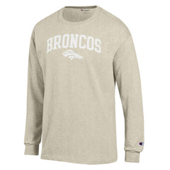 Denver Broncos Champion White Ink Jersey Long Sleeve T-Shirt Oatmeal | NFL