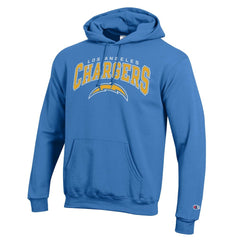 Los Angeles Chargers Champion Powerblend Arch over Logo Hoodie Powder Blue | NFL