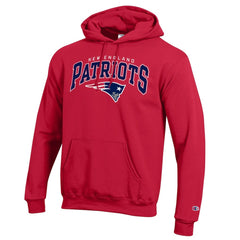 New England Patriots Champion Powerblend Arch over Logo Hoodie Red | NFL
