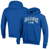 Seattle Seahawks Champion Powerblend Arch over Logo Hoodie Royal | NFL