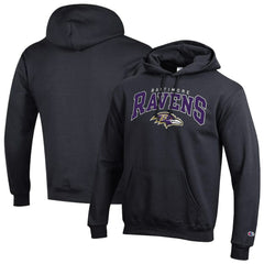 Baltimore Ravens Champion Powerblend Arch over Logo Hoodie Black | NFL