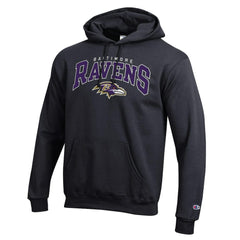 Baltimore Ravens Champion Powerblend Arch over Logo Hoodie Black | NFL