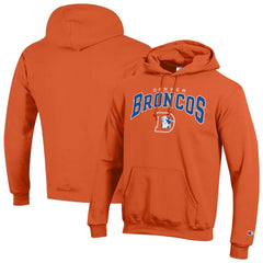 Denver Broncos Champion Powerblend Arch over Logo Hoodie Orange | NFL