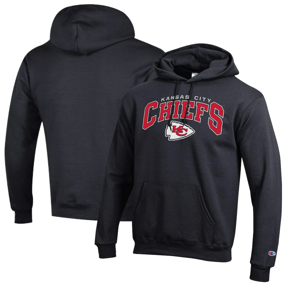 Kansas City Chiefs Champion Powerblend Arch over Logo Hoodie Black | NFL