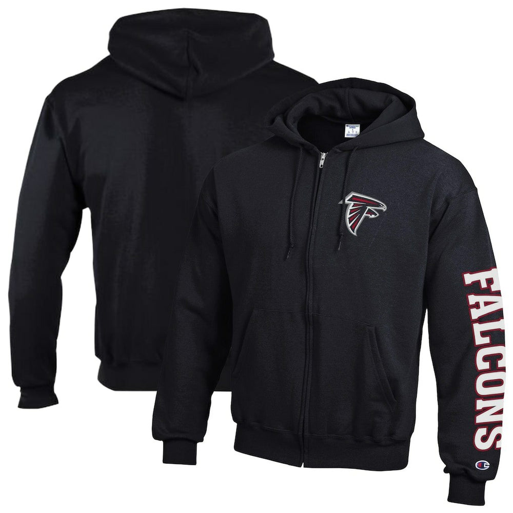 Atlanta Falcons Champion Powerblend Fleece Full-Zip Hoodie Black | NFL