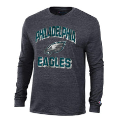 Philadelphia Eagles Champion Ultimate Tri-Blend Long Sleeve T-Shirt Heather Black | NFL