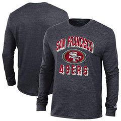 San Francisco 49ers Champion Ultimate Tri-Blend Long Sleeve T-Shirt Heather Black | NFL