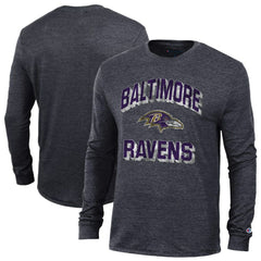 Baltimore Ravens Champion Ultimate Tri-Blend Long Sleeve T-Shirt Black | NFL