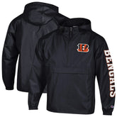 Cincinnati Bengals Champion Packable Windbreaker Half-Zip Jacket Black | NFL