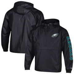 Philadelphia Eagles Champion Packable Windbreaker Half-Zip Jacket Black | NFL
