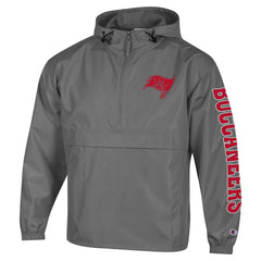 Tampa Bay Buccaneers Champion Packable Windbreaker Half-Zip Jacket Pewter | NFL