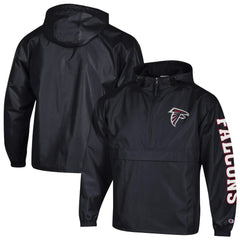 Atlanta Falcons Champion Packable Windbreaker Half-Zip Jacket Black | NFL