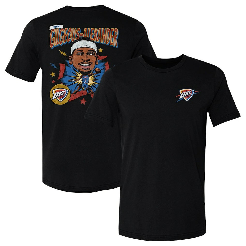 Shai Gilgeous-Alexander Oklahoma City Thunder 500 Level Caricature T-Shirt Black - NBA