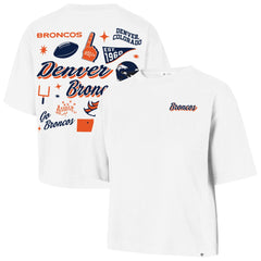 Denver Broncos '47 Women's Collage Script Reed City T-Shirt White | 47 brand