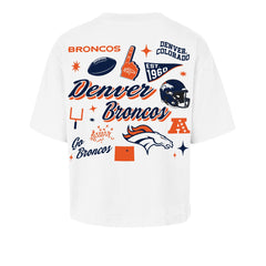 Denver Broncos '47 Women's Collage Script Reed City T-Shirt White | 47 brand