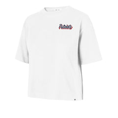 New England Patriots '47 Women's Collage Script Reed City T-Shirt White | 47 brand