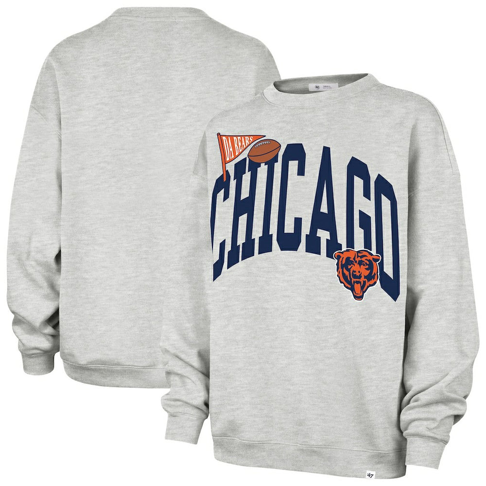 Chicago Bears '47 Women's Arched Icon Oversized Sweatshirt Gray | 47 brand