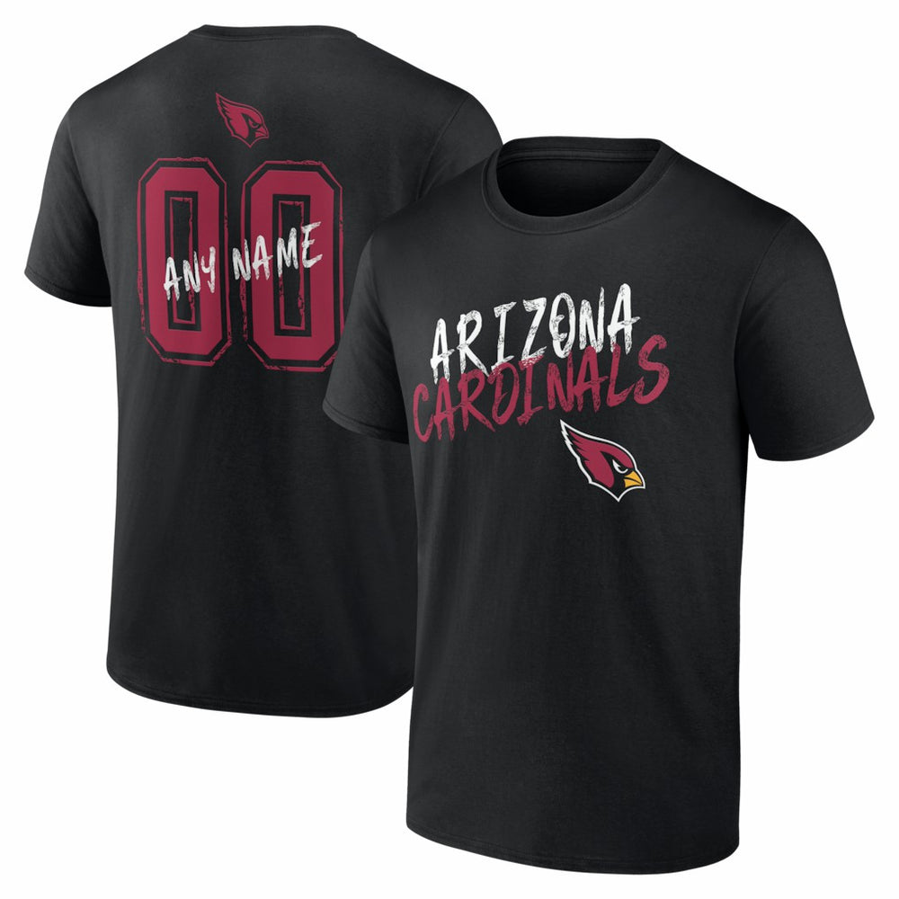 Arizona Cardinals Hustle Personalized Name & Number T-Shirt Black | NFL