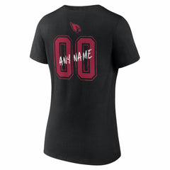 Arizona Cardinals Women's Hustle Personalized Name & Number V-Neck T-Shirt Black | NFL