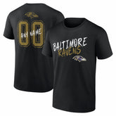 Baltimore Ravens Hustle Personalized Name & Number T-Shirt Black | NFL