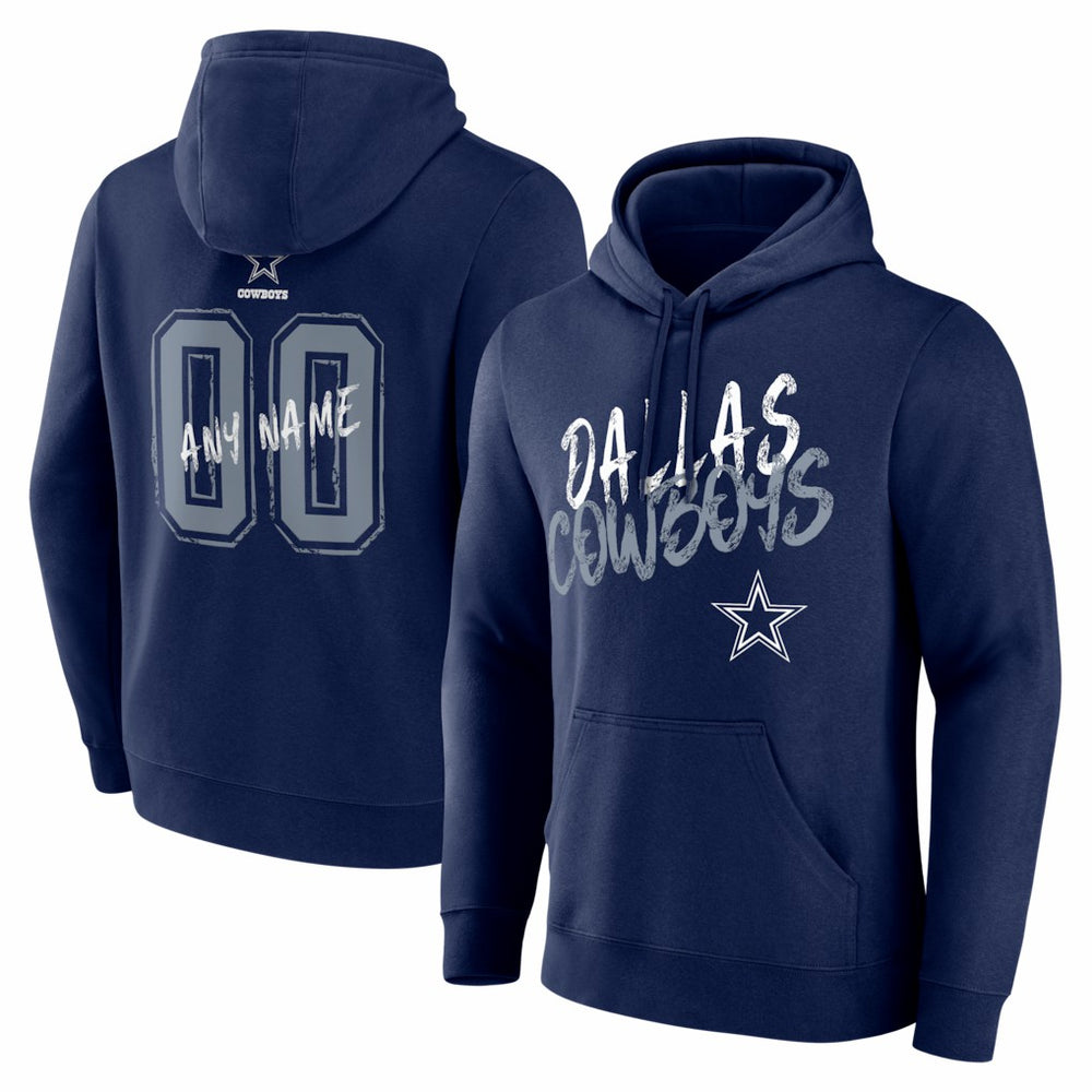 Dallas Cowboys Hustle Personalized Name & Number Hoodie Navy | NFL