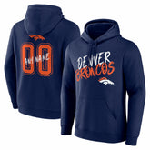 Denver Broncos Hustle Personalized Name & Number Hoodie Navy | NFL