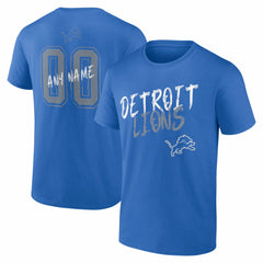 Detroit Lions Hustle Personalized Name & Number T-Shirt Blue | NFL