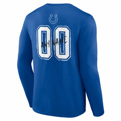 Indianapolis Colts Hustle Personalized Name & Number Long Sleeve T-Shirt Royal | NFL