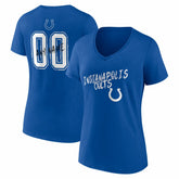 Indianapolis Colts Women's Hustle Personalized Name & Number V-Neck T-Shirt Royal | NFL