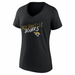 Jacksonville Jaguars Women's Hustle Personalized Name & Number V-Neck T-Shirt Black | NFL