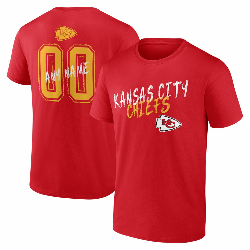 Kansas City Chiefs Hustle Personalized Name & Number T-Shirt Red | NFL