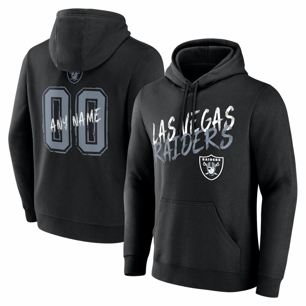 Las Vegas Raiders Hustle Personalized Name & Number Hoodie Black | NFL
