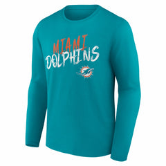 Miami Dolphins Hustle Personalized Name & Number Long Sleeve T-Shirt Aqua | NFL