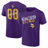 Minnesota Vikings Hustle Personalized Name & Number T-Shirt Purple | NFL