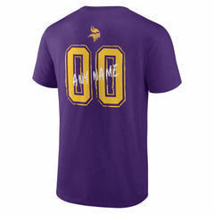Minnesota Vikings Hustle Personalized Name & Number T-Shirt Purple | NFL