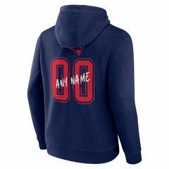 New England Patriots Hustle Personalized Name & Number Hoodie Navy | NFL